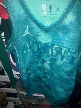 Jordan Teal Hornets Basketball Jersey lemelo ball